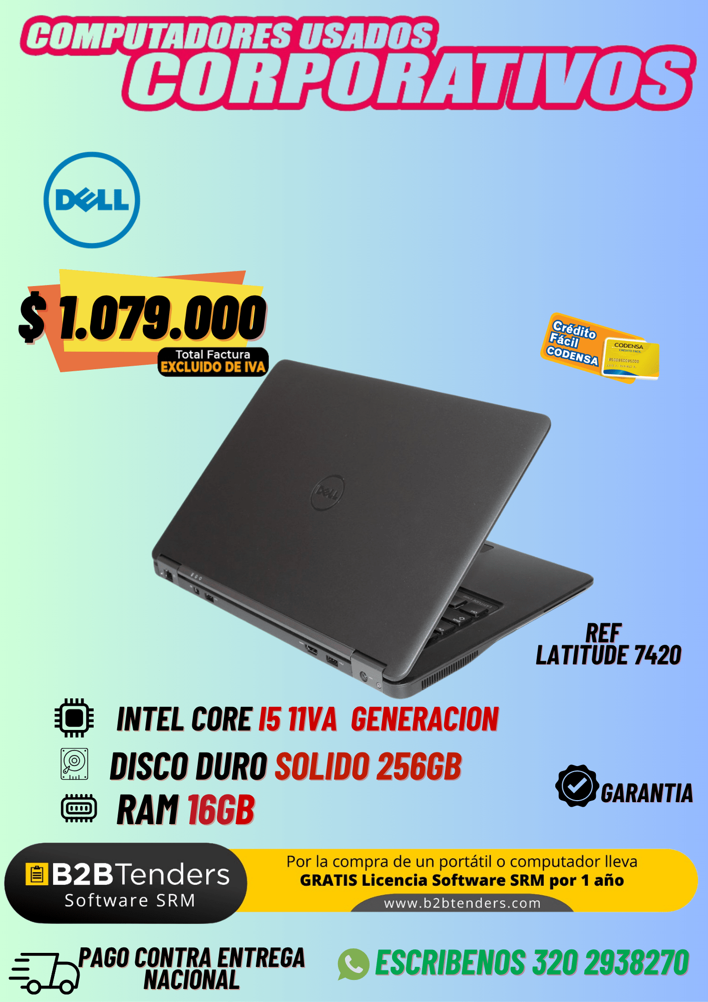 Dell Latitude 7420 i5 11va Gen | 16GB | Exento de IVA